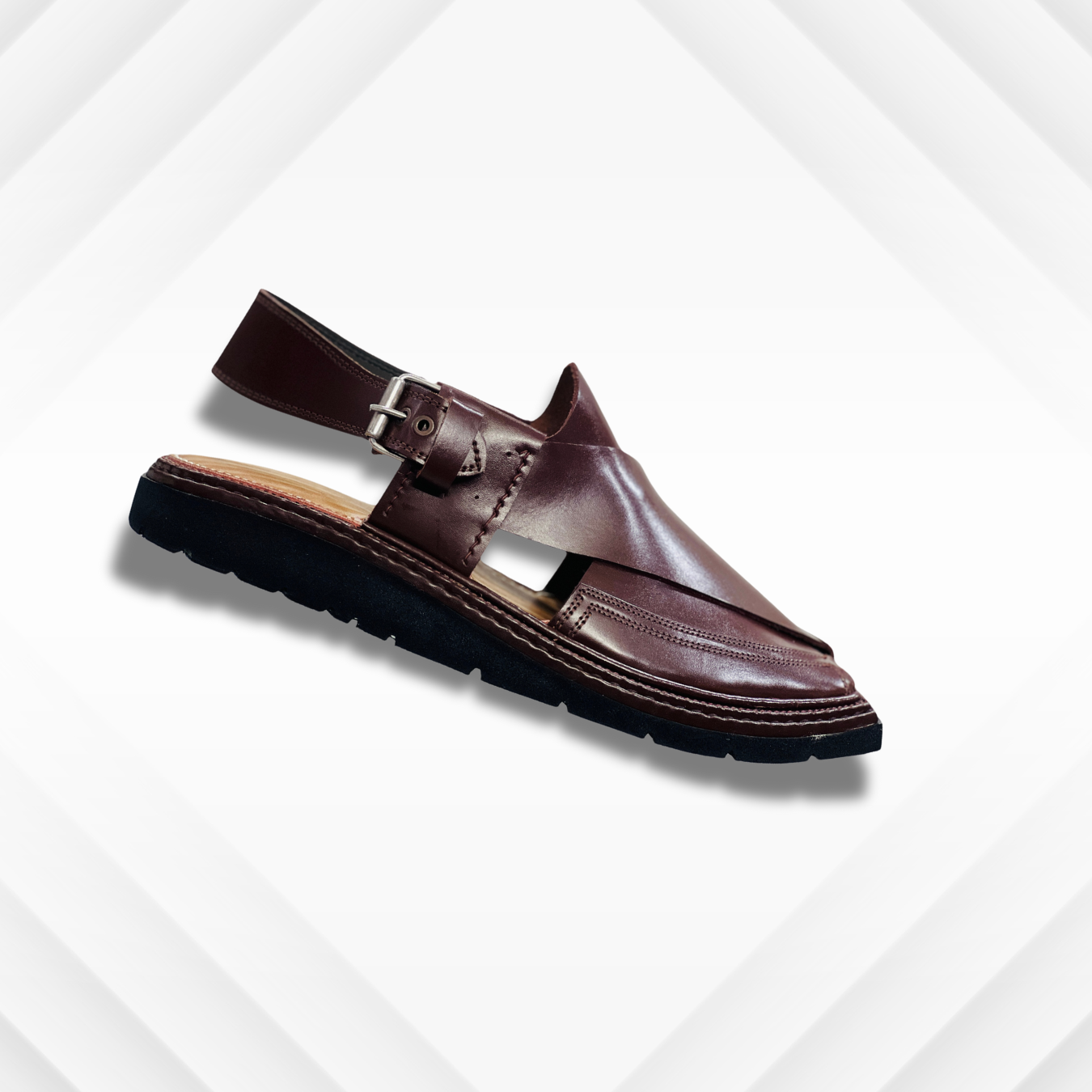 Tradational Chappal ( T SHAPE ) DARK BROWN Tripple Gear