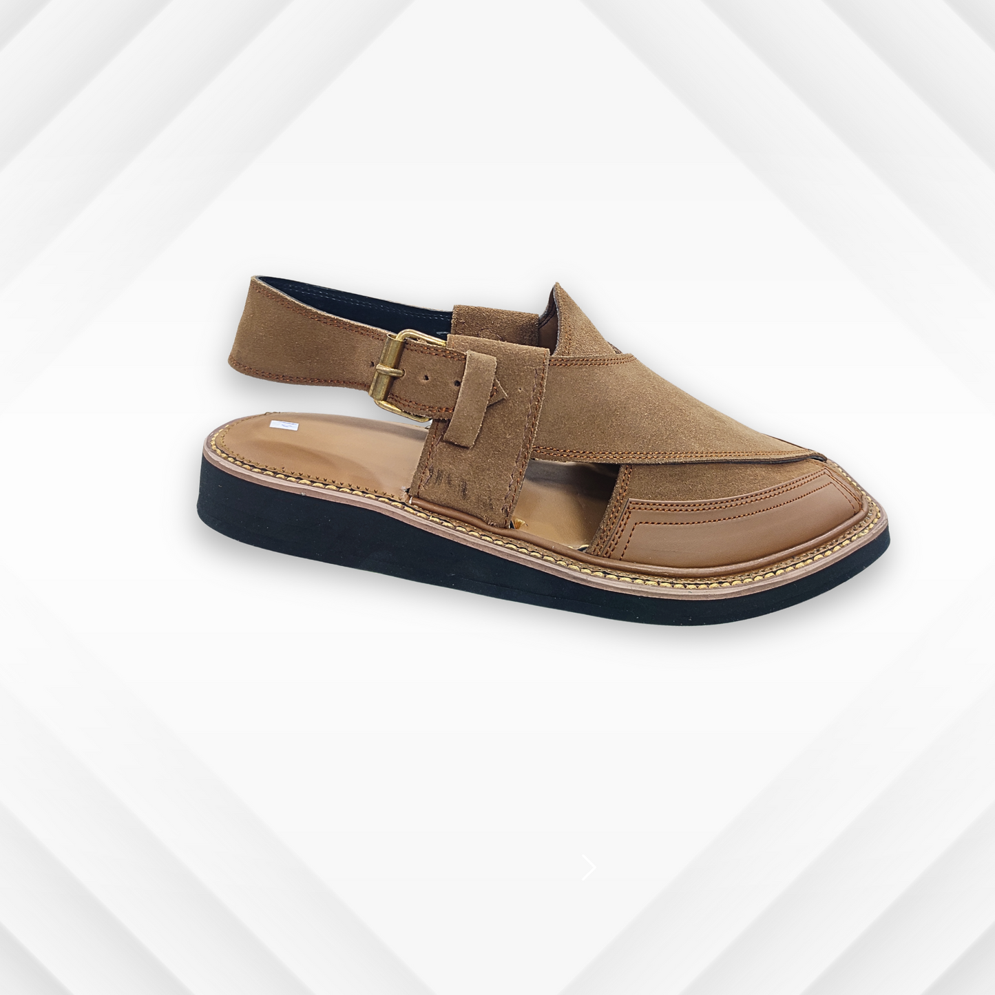 Suede Traditional Chappal (Light Brown)