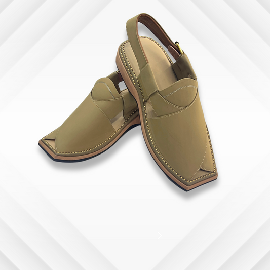 Half Kaptaan BIg Sole Chappal (Camel)