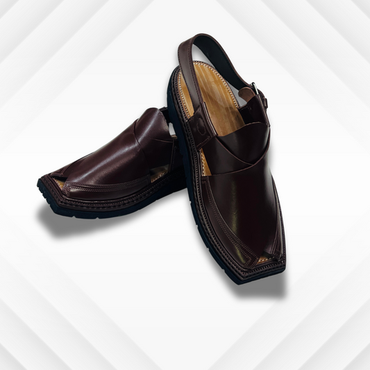 Tradational Chappal ( T SHAPE ) DARK BROWN Tripple Gear